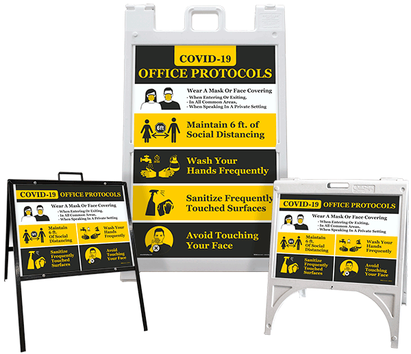 COVID-19 Office Protocols A-Frame Sign