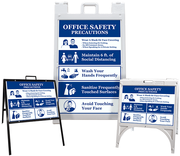 Office Safety Precautions A-Frame Sign