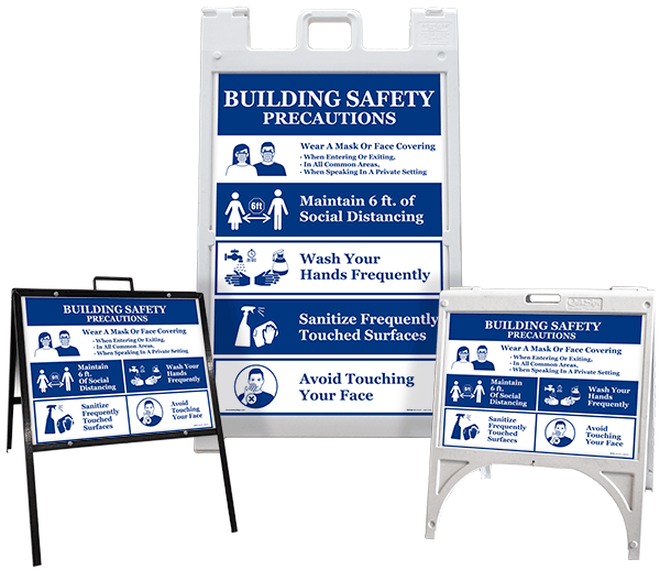 Building Safety Precautions A-Frame Sign