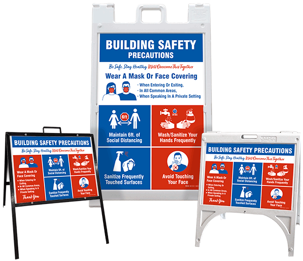 Building Safety Precautions Sidewalk Sign