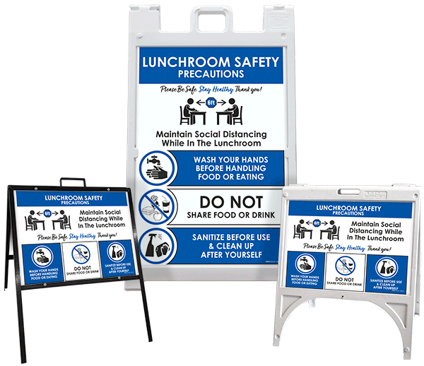 Lunchroom Safety Precautions Sidewalk Sign