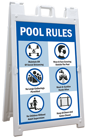 Social Distancing Pool Rules Sandwich Board Sign