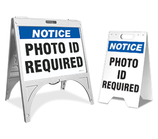 Notice Photo ID Required Sandwich Board Sign