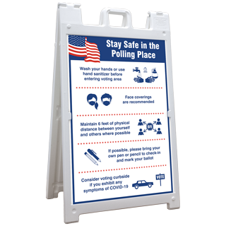 Stay Safe Polling Place Sandwich Board Sign