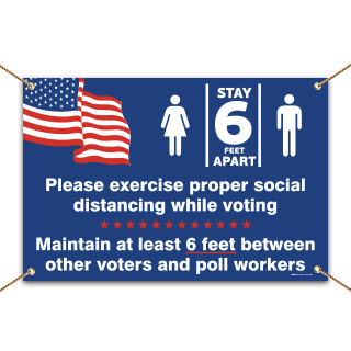 Social Distancing While Voting Banner