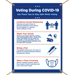 Covid-19 Voting Safety Tips Banner