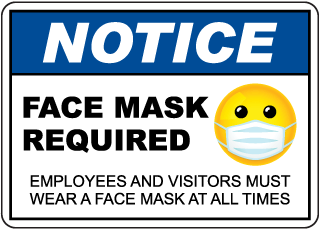 Notice Face Mask Required Employeess and Visitors Sign