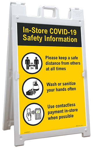 In-Store COVID-19 Safety Information Sandwich Board Sign