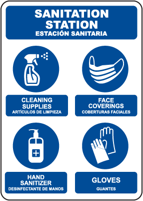 Bilingual Sanitation Station Sign