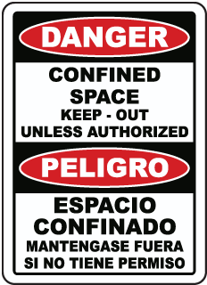 Bilingual Danger Keep Out Unless Authorized Label