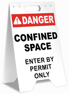 Enter By Permit Only Floor Stand