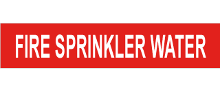 Fire Sprinkler Water Pipe Label
