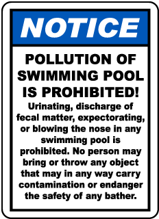 Pool Pollution Prohibited Sign