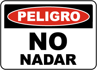 Spanish Danger No Swimming Sign
