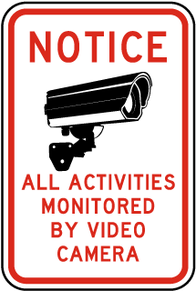Activities Monitored By Camera Sign