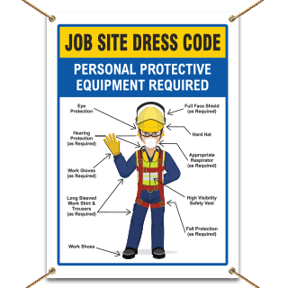 Job Site Dress Code Max PPE Required Banner
