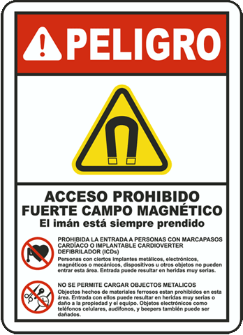 Spanish Restricted Access Strong Magnetic Field Label