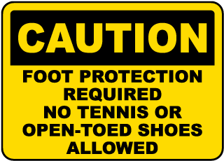 PPP-22W Protective Footwear Must Be Worn Sign 150mm x 200mm Rigid Photo 