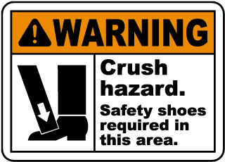 Warning Safety Shoes Required Sign