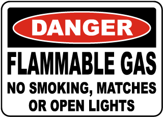 OSHA DANGER SAFETY SIGN GASOLINE NO SMOKING OR OPEN FLAMES