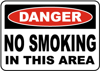 No Smoking in Area Sign Work Place Warning Danger Safety Vinyl Sticker Any Size 