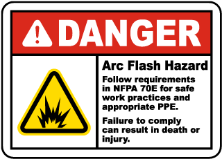 Danger Arc Flash Hazard Label