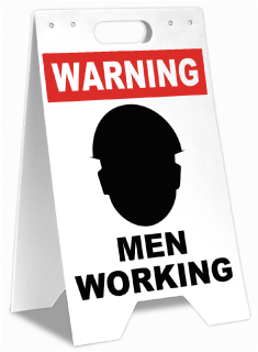 Warning Men Working Floor Sign