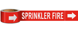 Sprinkler Fire Label on a Roll