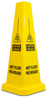 Bilingual Caution Wet Floor Cone 25″