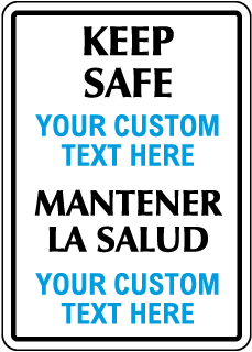 Custom Bilingual Colored Border Sign