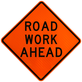 Road Work Ahead Rigid Sign