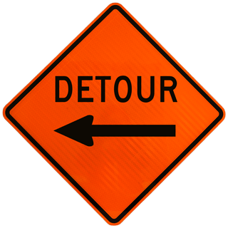 Detour Left Sign