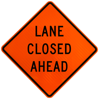 Lane Closed Ahead Sign
