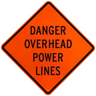 Danger Overhead Power Lines Sign
