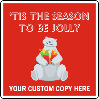 Custom Square Sign Red Background