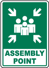 Fire Assembly Point Warning Safety Sign Made To Gov HSE Requirements 