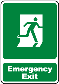 FP&P Waterproof Stickers/ Adhesive PVC Fire Exit only Emergency Escape Signs 