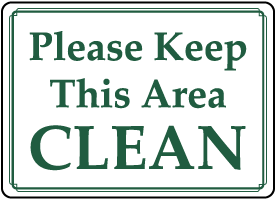 Printable Clean Area Sign