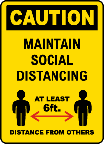 10 x Social Distancing Safe Distance sticker sign 150mm thick laminated 
