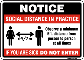 Gloss Safe Sign Adhesive Sticker Vinyl 2m Distance Social Distancing Notice 