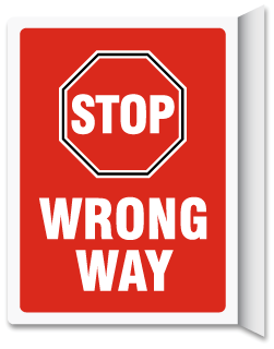stop wrong way vertical projecting sign d6653