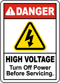 HKTサイン High Voltage Turn Off Power Label - Save 10% Instantly