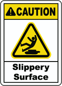 Warning Slippery When Wet Sign with Symbol Aluminium Metal Hazard Safety UV Sign 