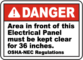 Area In Front Of Panel Must Be Clear Label E3373l