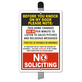 No Soliciting Before You Knock Yard Sign - 10% Discount Available