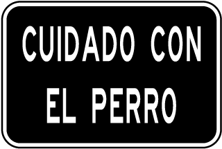 Cuidado Con el Perro (Spanish Beware of Dog) Aluminum Dog Sign or Vinyl  Sticker