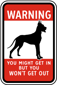 SmartSign 'Stop! Beware Of Guard Dog' Aluminum Sign - 18" X 12", Black/Red On White, Rust-Proof Outdoor Warning Sign - View #7