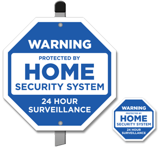 Brickhouse Security Home Surveillance Outdoor Blue Shield Yard Sign and Stake 
