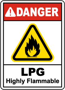 Highly Flammable Labels Gas Safe L.P.G 