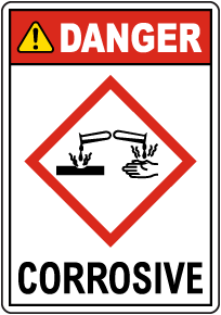ToughWash - Warning Corrosive Substance Sign ToughWash - Warning Corrosive Substance Sign